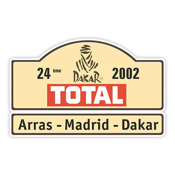 Car & Motorbike Stickers: TOTAL 24 Arras - Madrid - Dakar 2002