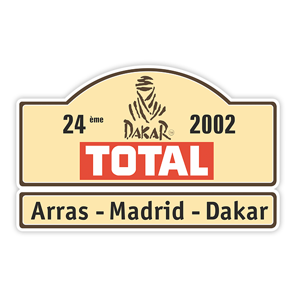 Car & Motorbike Stickers: TOTAL 24 Arras - Madrid - Dakar 2002