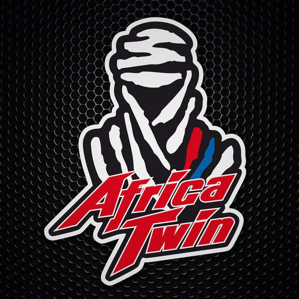 Car & Motorbike Stickers: Human Figure Motorcyclist with Scarf and Text Afri