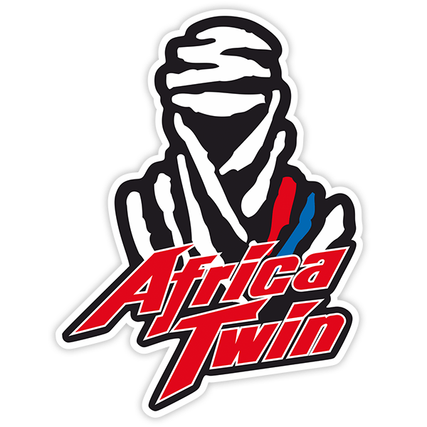 Car & Motorbike Stickers: Human Figure Motorcyclist with Scarf and Text Afri