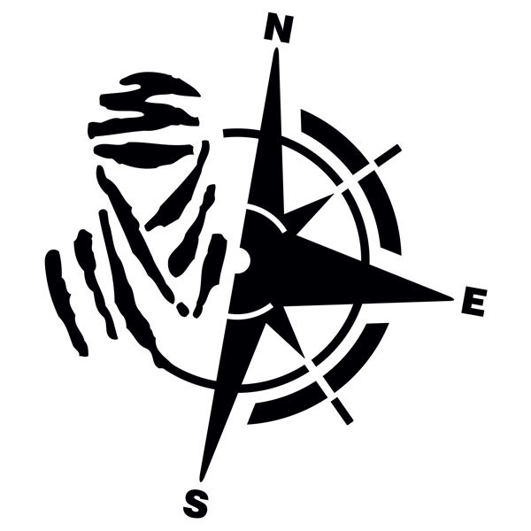 Car & Motorbike Stickers: Dakar Compass Rose East