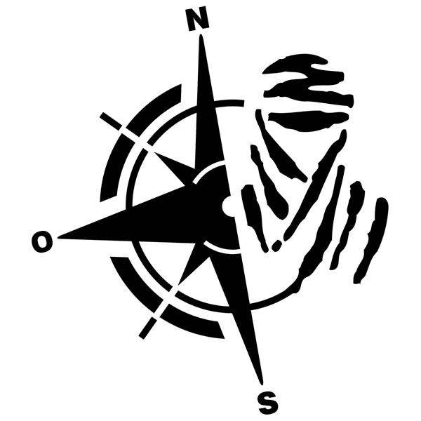 Car & Motorbike Stickers: Dakar Compass Rose West