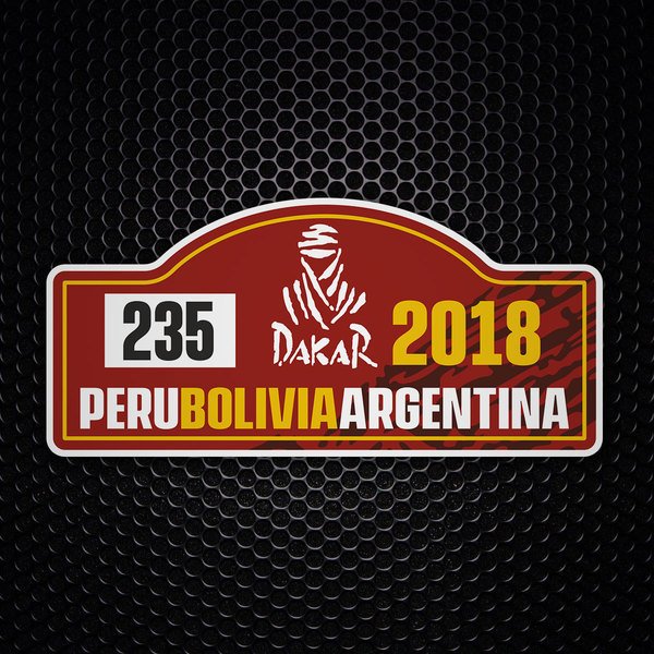 Car & Motorbike Stickers: Dakar 2018 - Custom number