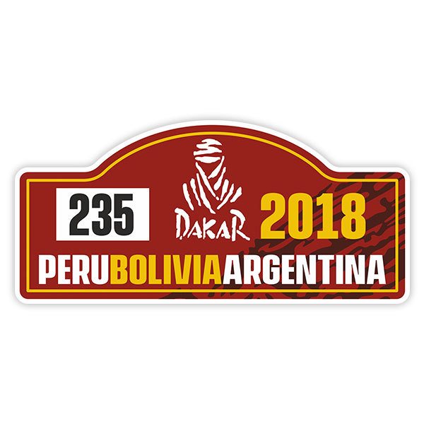 Car & Motorbike Stickers: Dakar 2018 - Custom number