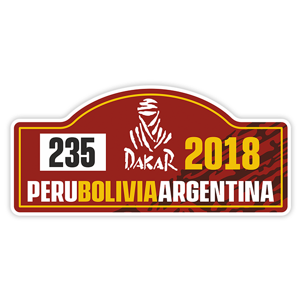 Car & Motorbike Stickers: Dakar 2018 - Custom number