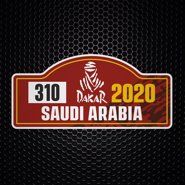 Car & Motorbike Stickers: Number 310 with DAKAR 2020 Saudi Arabia