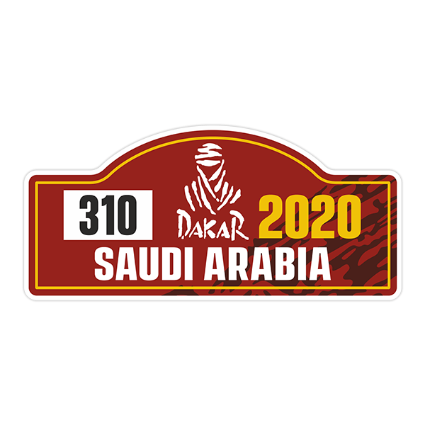 Car & Motorbike Stickers: Number 310 with DAKAR 2020 Saudi Arabia