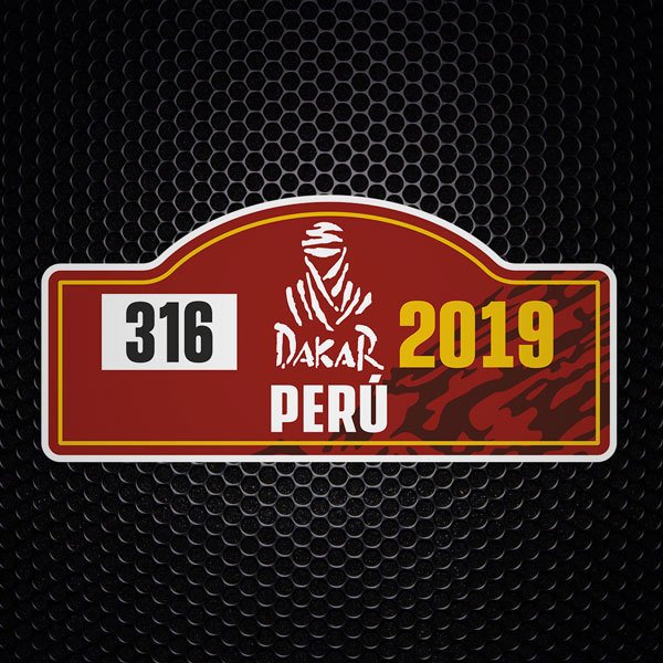 Car & Motorbike Stickers: Number 316 Dakar Peru 2019