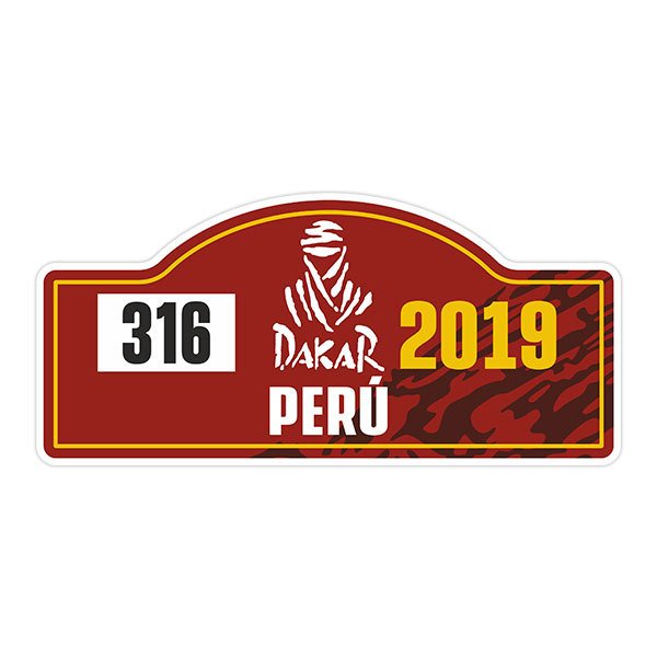 Car & Motorbike Stickers: Number 316 Dakar Peru 2019