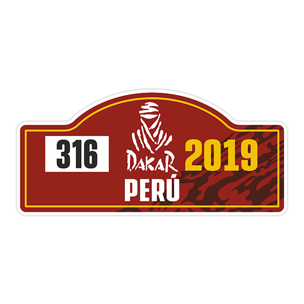 Car & Motorbike Stickers: Number 316 Dakar Peru 2019