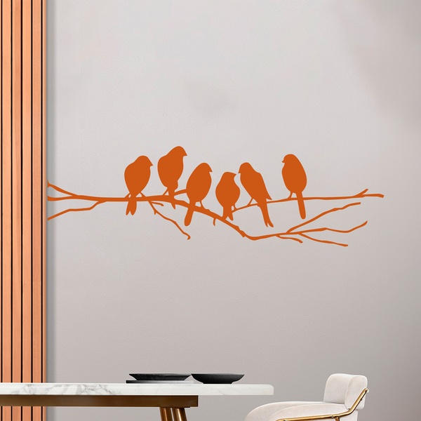 Wall Stickers: 6 Birds on a branch