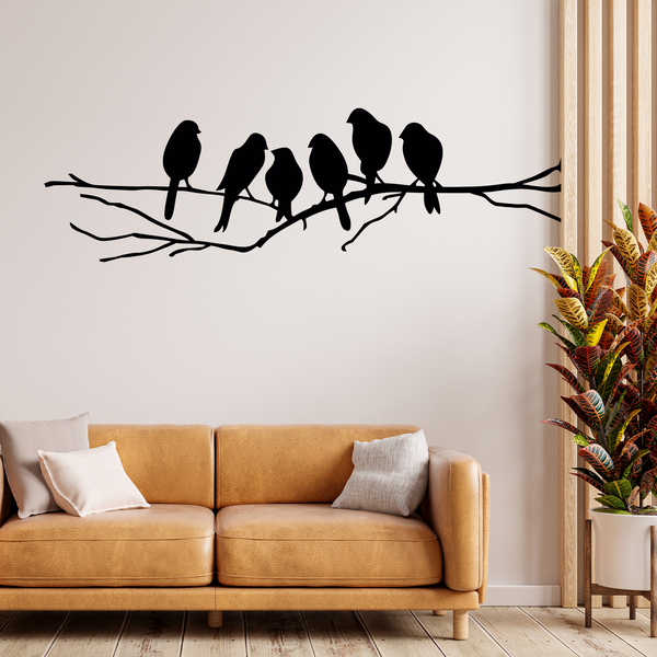 Wall Stickers: 6 Birds on a branch