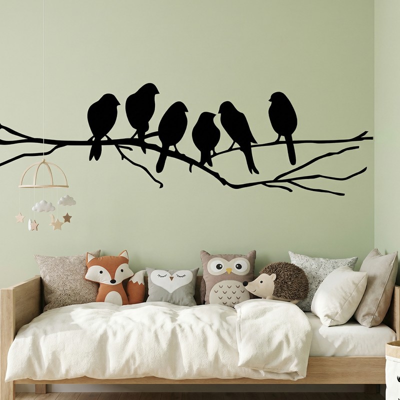 Wall Stickers: 6 Birds on a branch