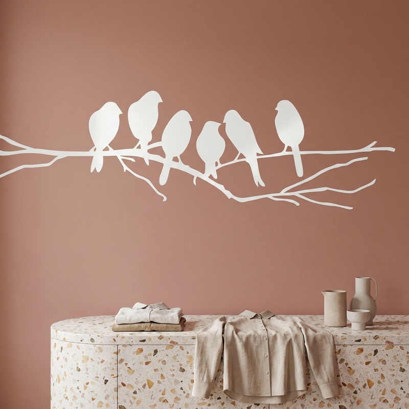 Wall Stickers: 6 Birds on a branch