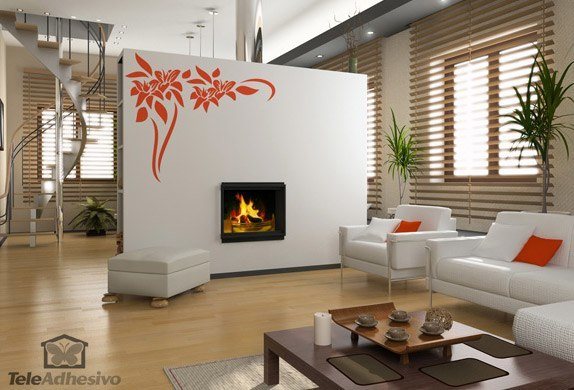 Lily Branch Wall Decal 3/4