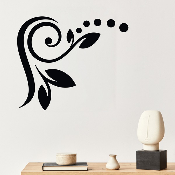 Floral Swirl Corner Decal 1/4