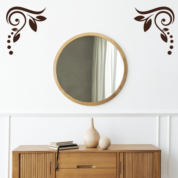 Floral Swirl Corner Decal 3/4