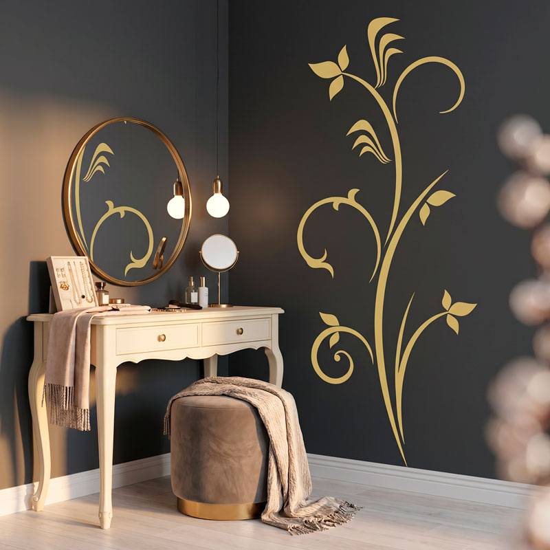Floral Vine Wall Decal 1/8