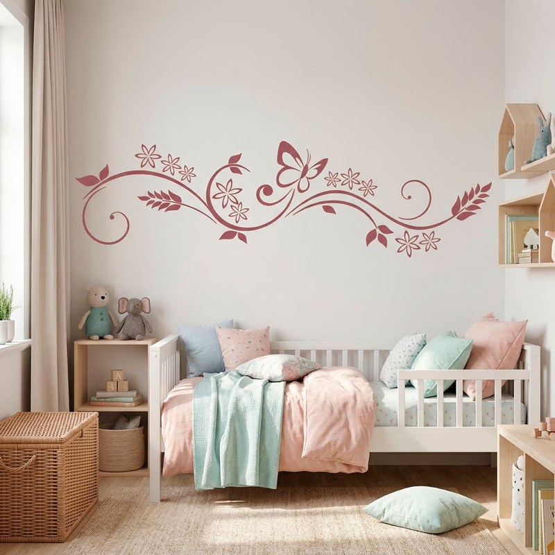 Butterfly Floral Swirl Wall Decal 11