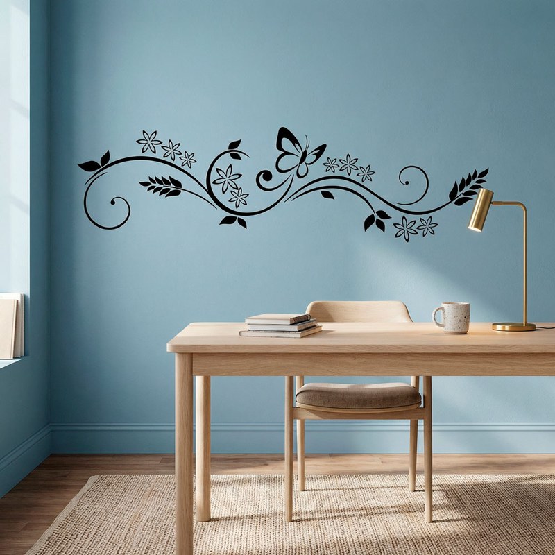 Butterfly Floral Swirl Wall Decal 12
