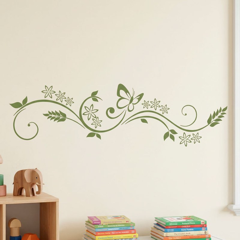 Butterfly Floral Swirl Wall Decal 4
