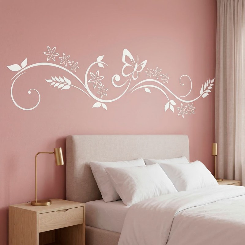 Butterfly Floral Swirl Wall Decal 9