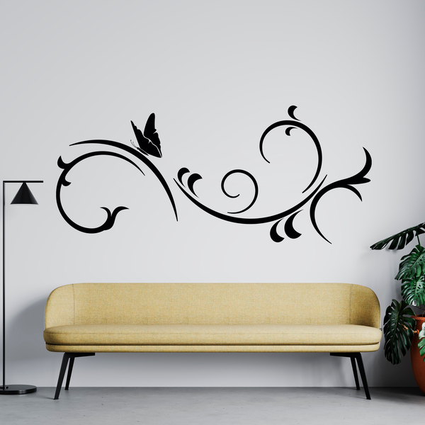 Floral Swirl with Butterfly 2