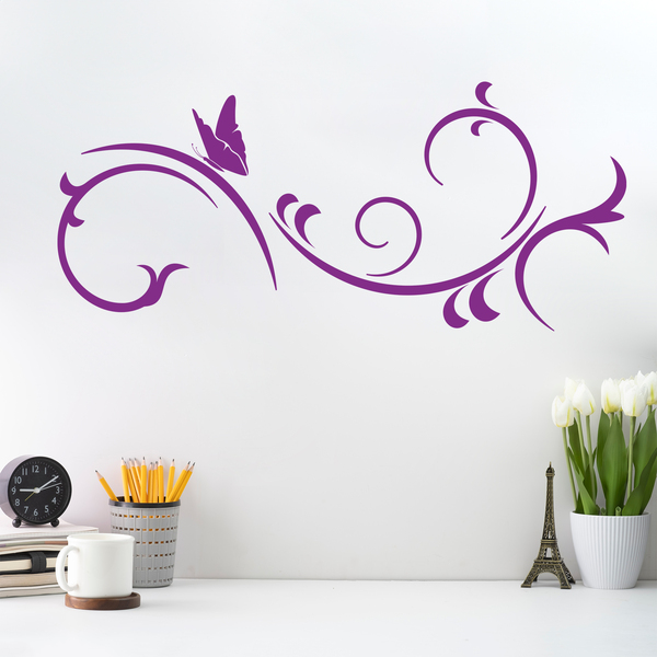 Floral Swirl with Butterfly 3