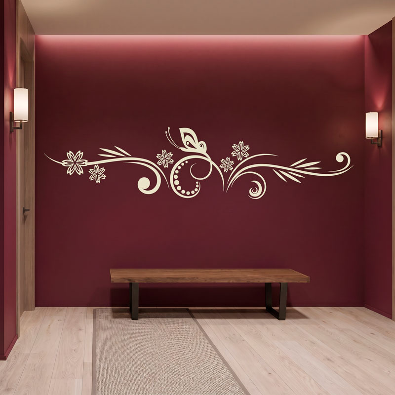 Butterfly Floral Headboard Decal 2/9