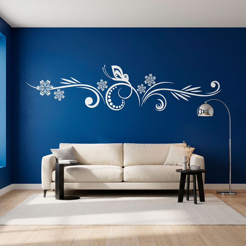 Butterfly Floral Headboard Decal 7/9