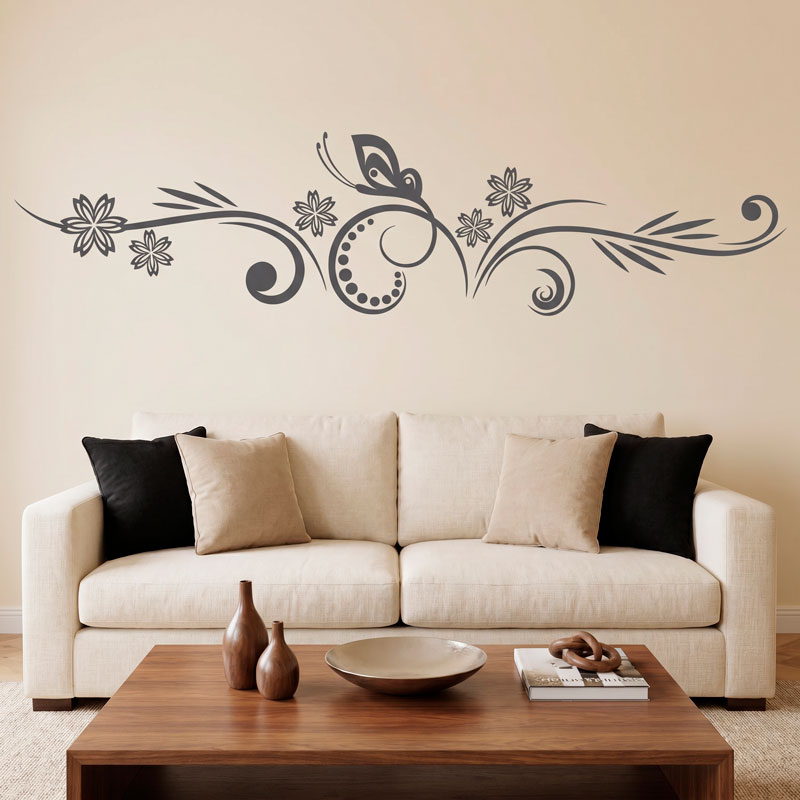 Butterfly Floral Headboard Decal 9/9