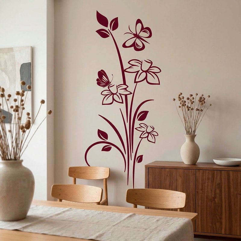 Flowers and Butterflies Wall Decal 16