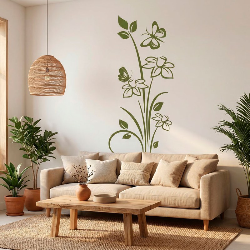 Flowers and Butterflies Wall Decal 18