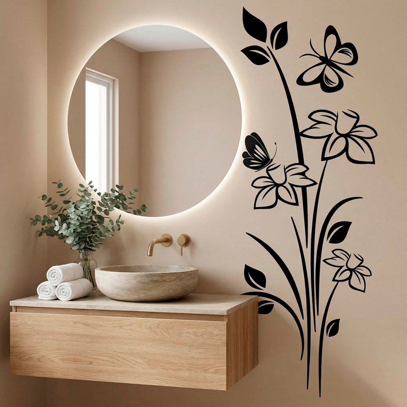 Flowers and Butterflies Wall Decal 21