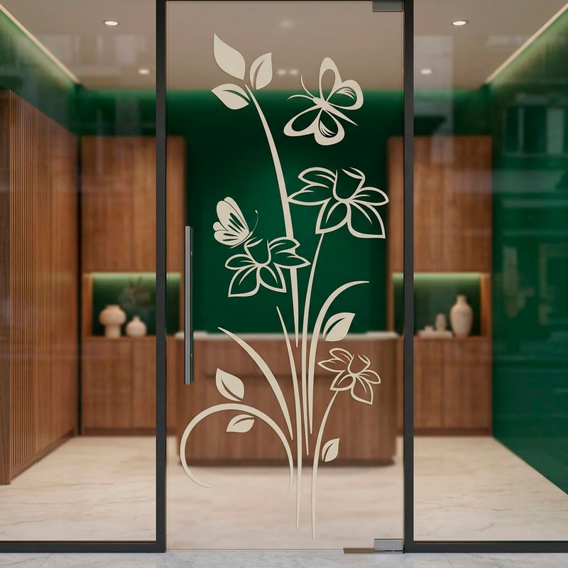 Flowers and Butterflies Wall Decal 24