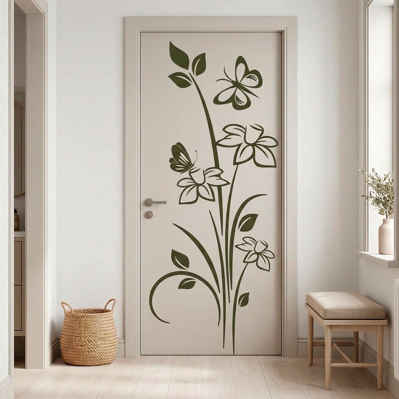 Flowers and Butterflies Wall Decal 25