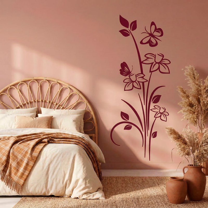 Flowers and Butterflies Wall Decal 5