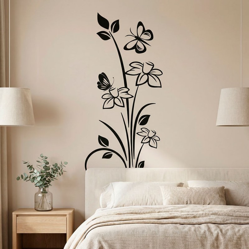 Flowers and Butterflies Wall Decal 6