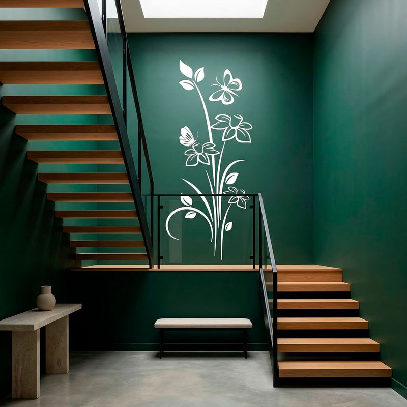 Flowers and Butterflies Wall Decal 7