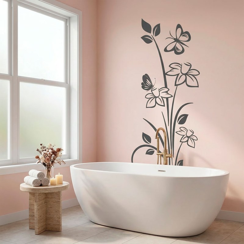 Flowers and Butterflies Wall Decal 9