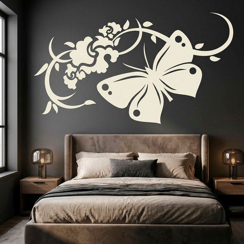 Butterfly Floral Vine Wall Decal 11