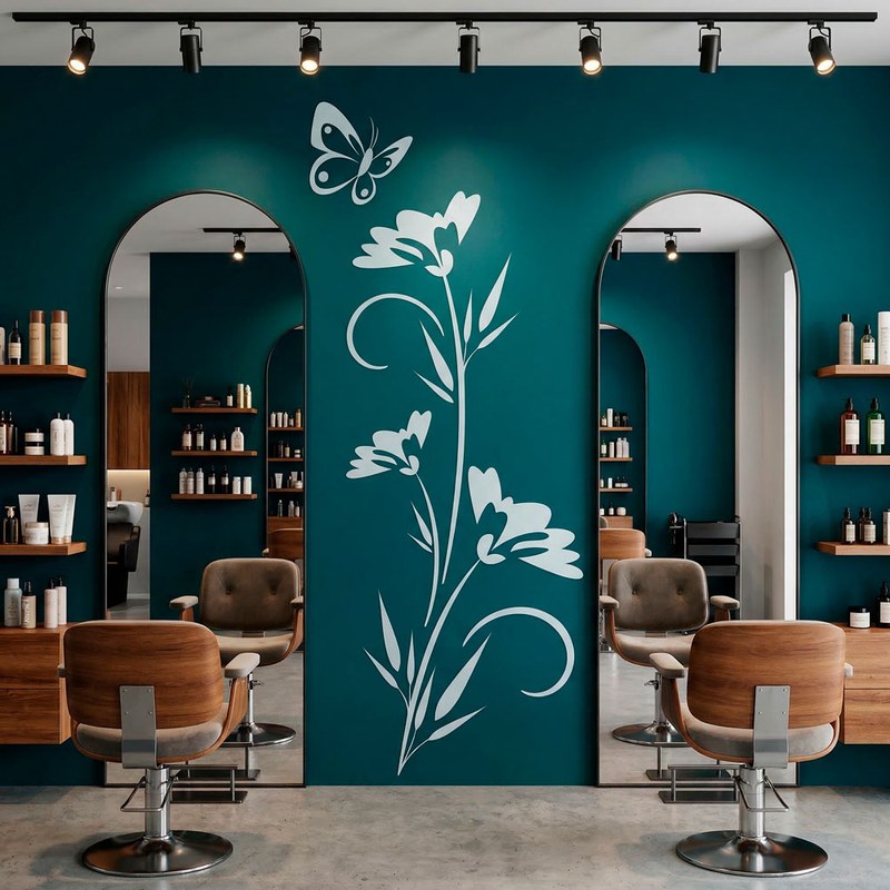 Wall Stickers: Butterfly Flower Branch
