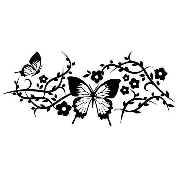 Wall Stickers: Butterflies and Flowering Vines