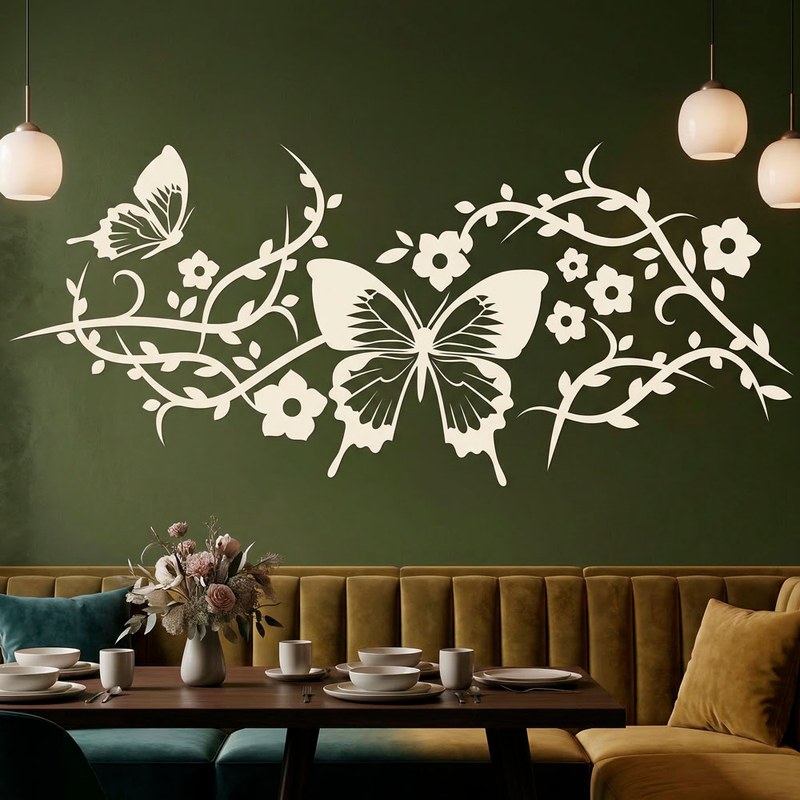 Butterflies and Flowering Vines 2