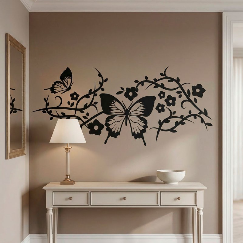 Butterflies and Flowering Vines 3