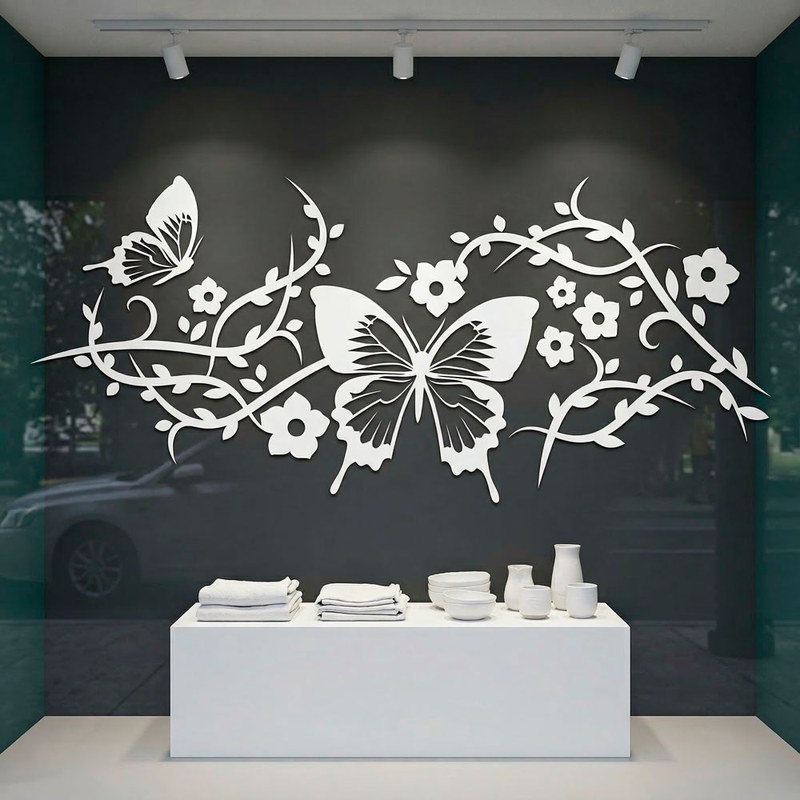 Butterflies and Flowering Vines 4