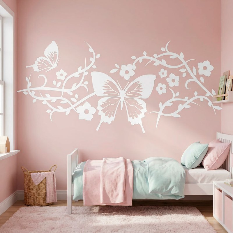 Butterflies and Flowering Vines 8
