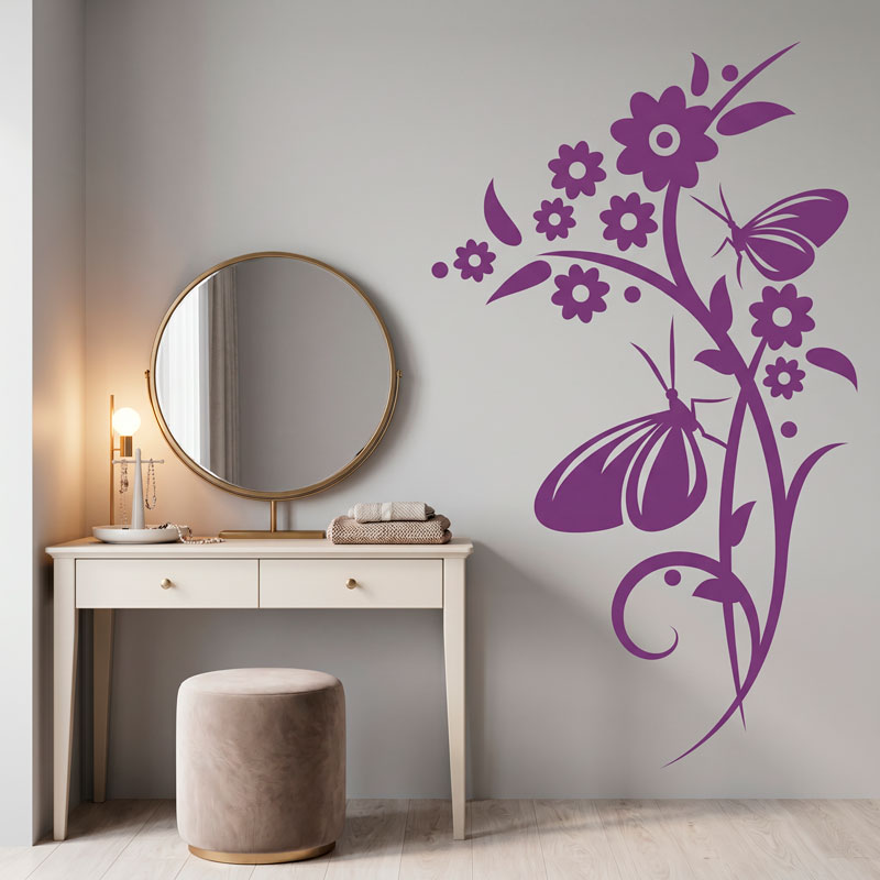 Flowering Vine with Butterflies 4