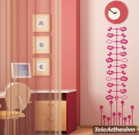 Stickers for Kids: Grow Chart Flowers, clouds and butterflies