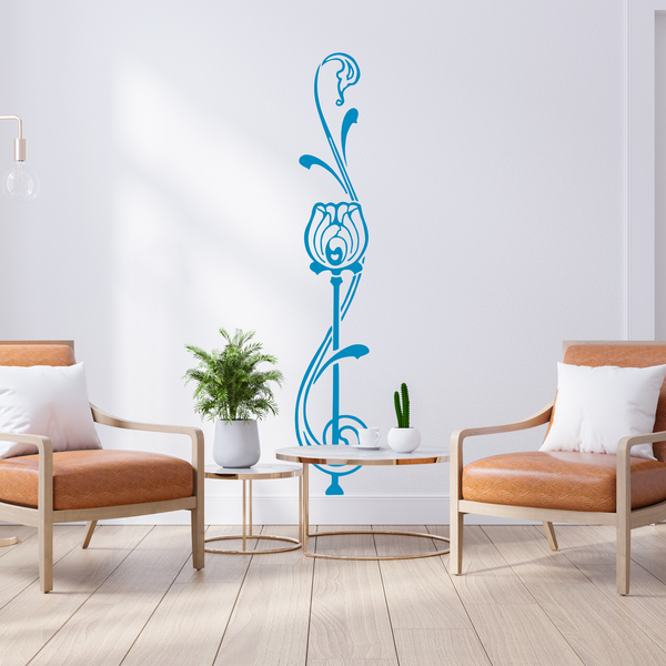 Art Nouveau Flower Wall Decal 3/4